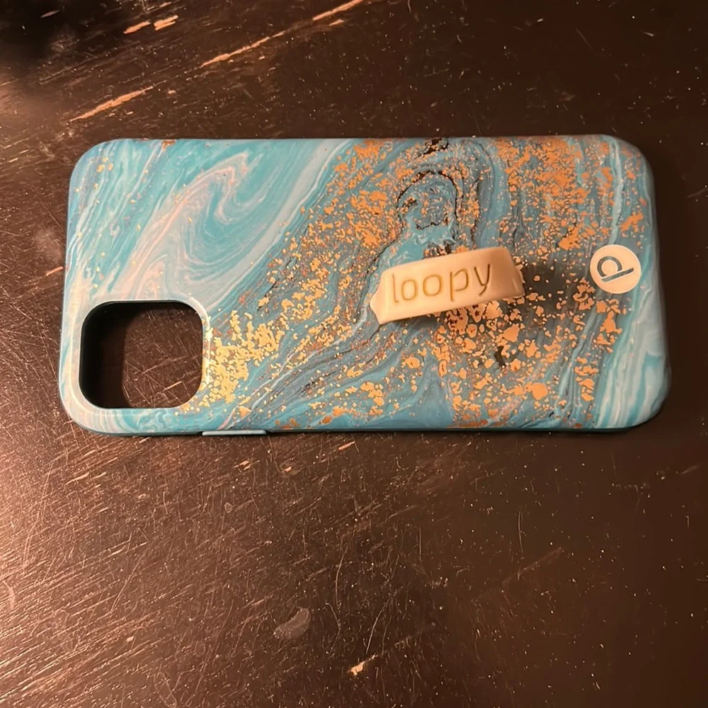 Loopy Case. Turquoise & Gold